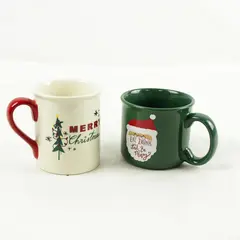 Lot of 2 Holiday Home Christmas Ceramic Coffee Mugs FLAWED