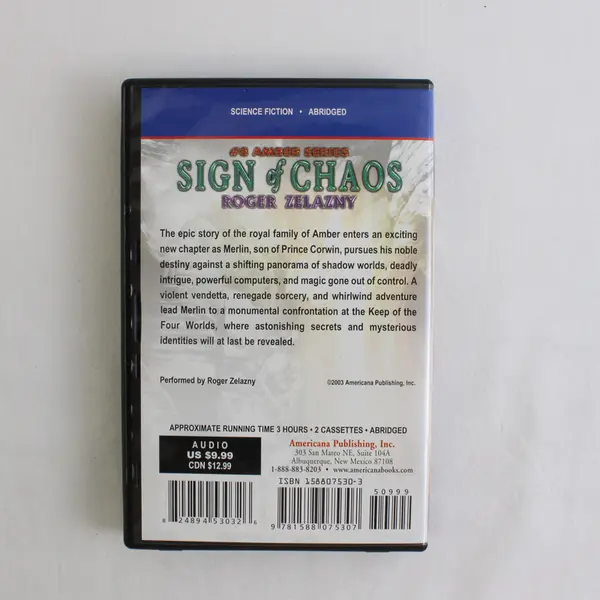 Sign Of Chaos By Roger Zelazny Read By Roger Zelazny Audiobook 2 Cassettes