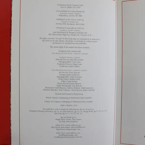 Feng Shui Fundamentals Eight Easy Lessons by Lillian Too 1997 Hardcover DJ