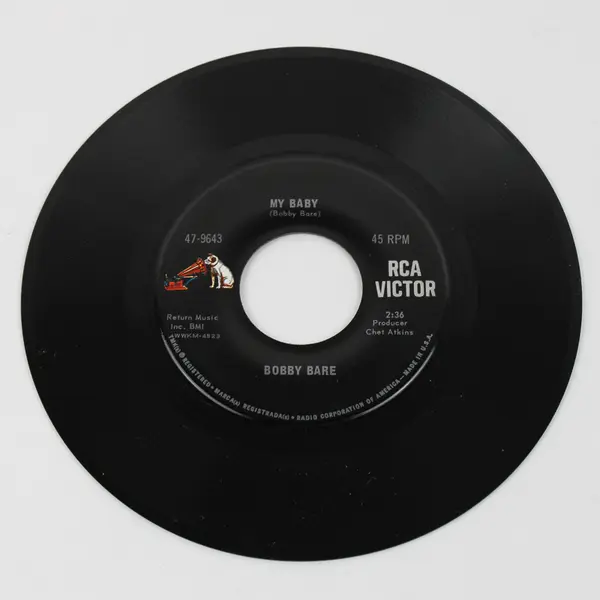 Bobby Bare 45 Vinyl Record My Baby/The Town That Broke My Heart