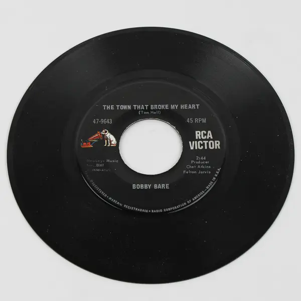 Bobby Bare 45 Vinyl Record My Baby/The Town That Broke My Heart