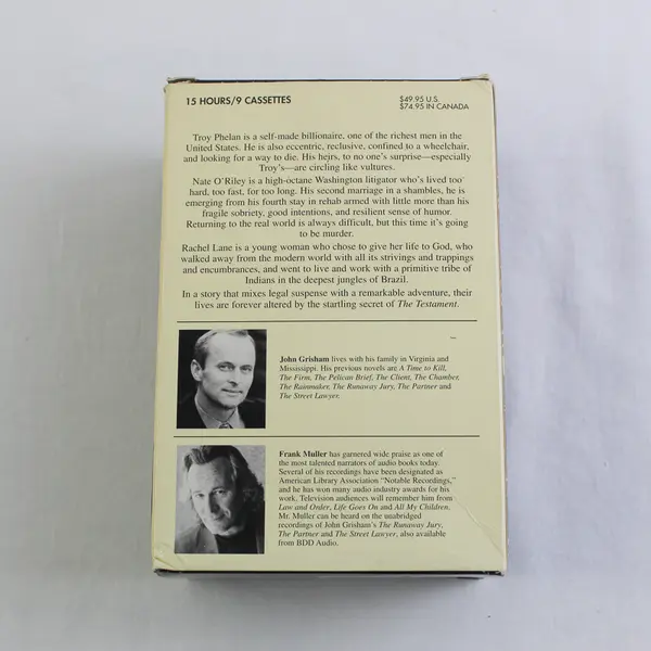 The Testament By John Grisham Read By Frank Muller (Audio Book, 9 Cassettes)