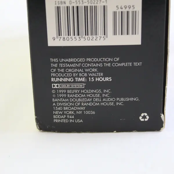 The Testament By John Grisham Read By Frank Muller (Audio Book, 9 Cassettes)