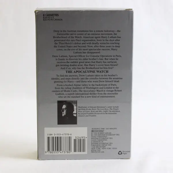 Apocalypse Watch By Robert Ludlum Read By Edward Herrmann Audiobook 4 Cassettes