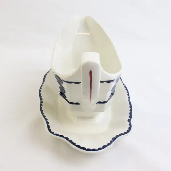 Adams Lancaster Ceramic Gravy Boat with Attached Underplate