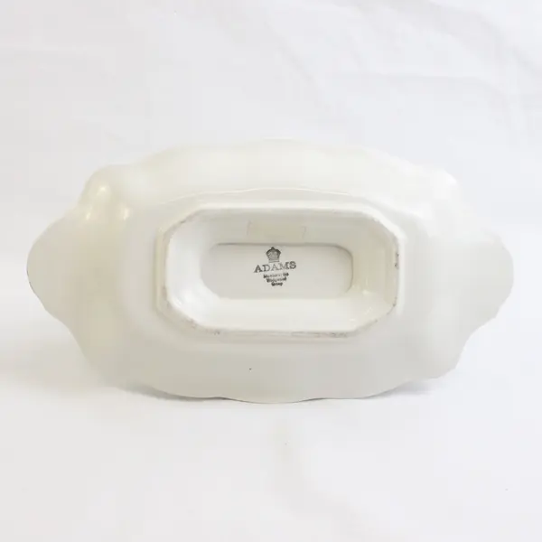 Adams Lancaster Ceramic Gravy Boat with Attached Underplate