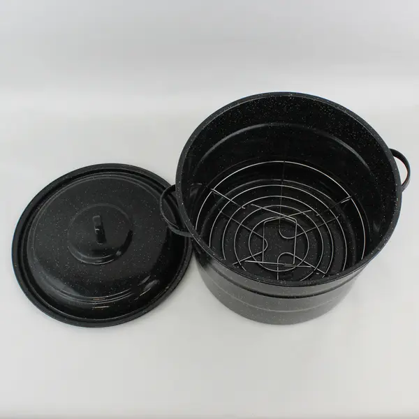 21.5 Qt Blue Speckled Enamel Water Bath Canner With Lid And Rack