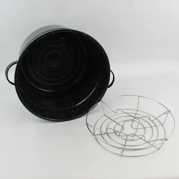 21.5 Qt Blue Speckled Enamel Water Bath Canner With Lid And Rack