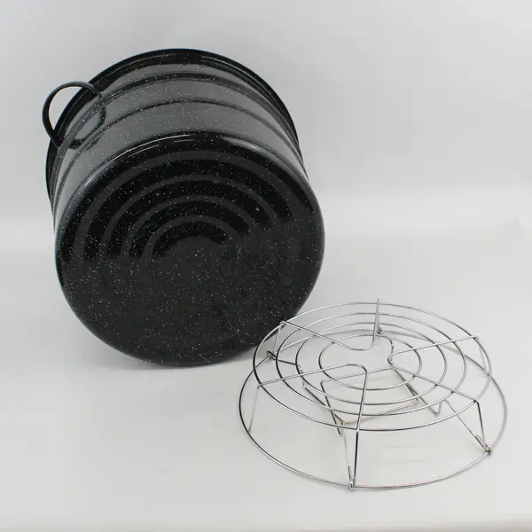 21.5 Qt Blue Speckled Enamel Water Bath Canner With Lid And Rack