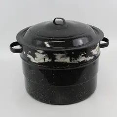 21.5 Qt Blue Speckled Enamel Water Bath Canner w/ Lid And Rack