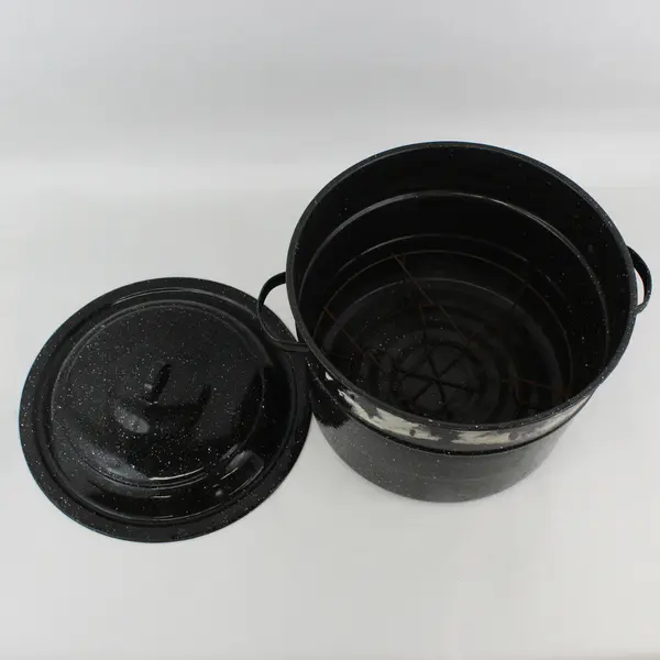 21.5 Qt Blue Speckled Enamel Water Bath Canner w/ Lid And Rack