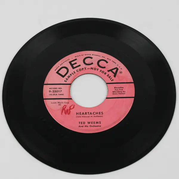 Ted Weems And His Orchestra – Heartaches / Oh! Monah - 