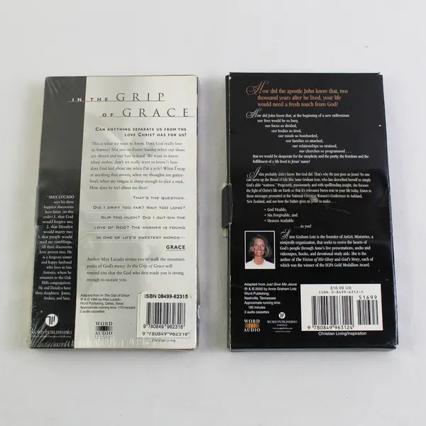 Lot Of 2 Word Audio Books Just Give Me Jesus & In The Grip Of Grace(4 Cassettes)