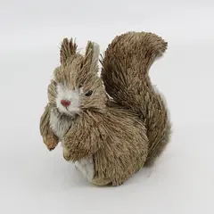 Vintage Woodland Squirrel Sisal Straw Ornament 5.5"
