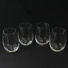 Set of 4 Mikasa Julie Clear Stemless Wine Glasses