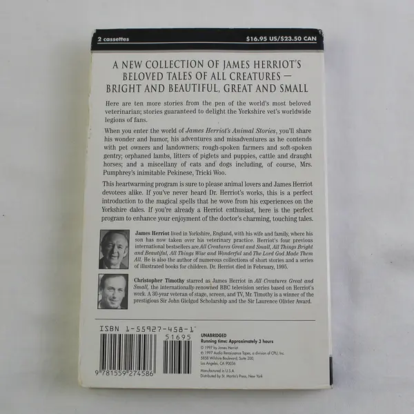 Animal Stories By James Herriot Read By Christopher T. (Audio Book, 2 Cassettes)