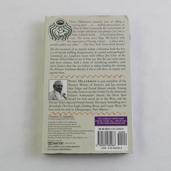 A Thief Of Time By Tony Hillerman Read By Author (Audio Book, 2 Cassettes)