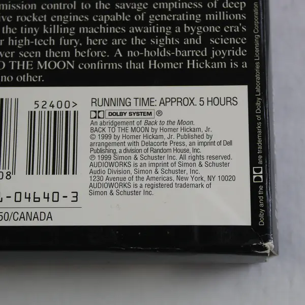 Back To The Moon By Homer H. Hickam Jr. (Audio Book, 4 Cassettes)
