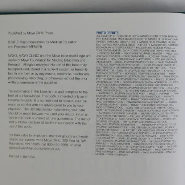 Mayo Clinic Book of Home Remedies 2017 2nd Edition Hardcover Illustrated Good