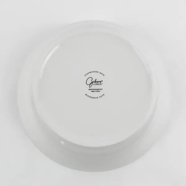 Gibson Home White Ceramic Coupe Bowl 8.5"