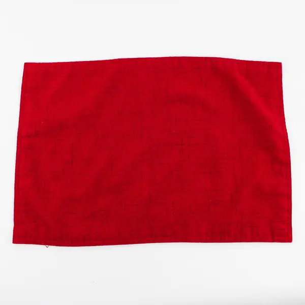 Lot Of 4 Unbranded Matching Solid Red Color Fabric Placemats 18.75" x 13"