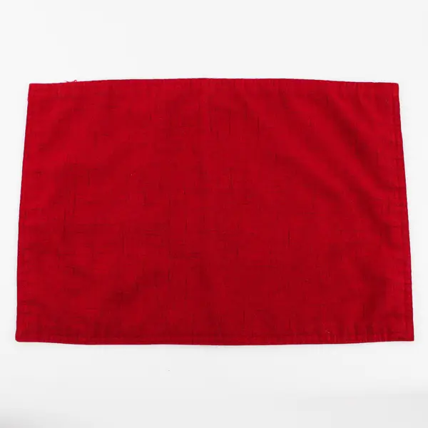Lot Of 4 Unbranded Matching Solid Red Color Fabric Placemats 18.75" x 13"