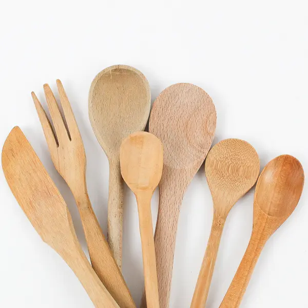 Mixed Lot of 8 Rustic Wooden Kitchen Utensils