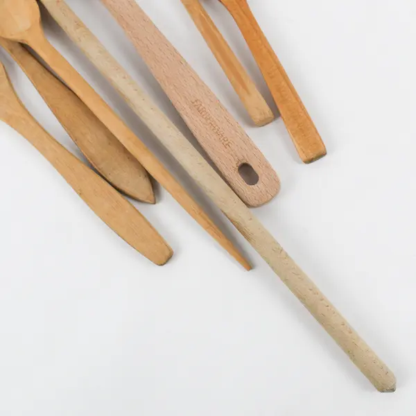 Mixed Lot of 8 Rustic Wooden Kitchen Utensils