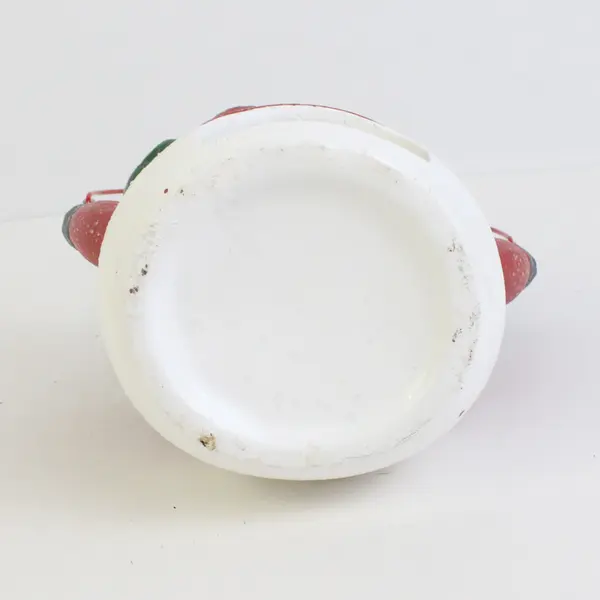 Heavy Christmas Porcelain Snowman, opening in back for Candle, 9" Tall 