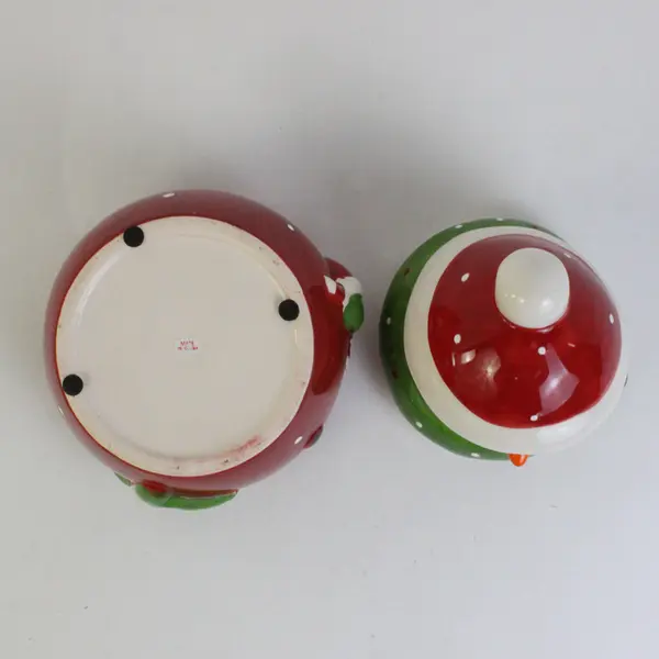 Snowman Cookie Jar Ceramic Holiday,  8.8" Tall 