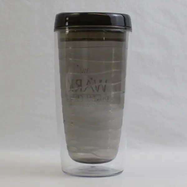 Wark Dental Group Black Clear Plastic Double Walled Insulated Tumbler 7" Tall
