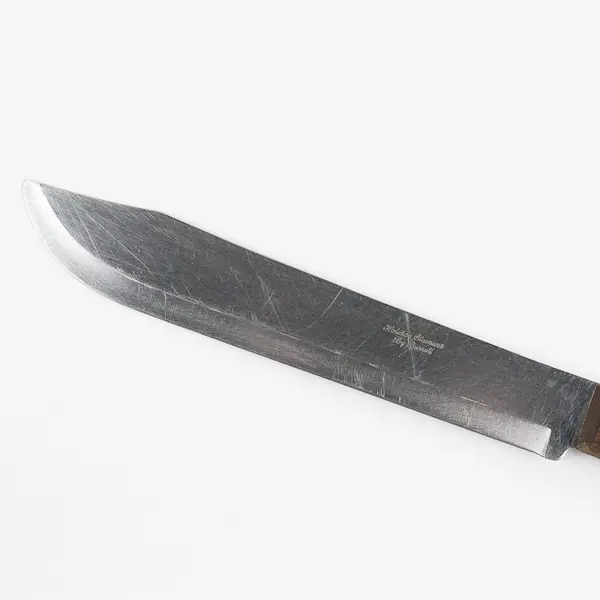 Vintage Holiday Stainless by Burrell Butcher Knife Wooden Handle 7" Blade