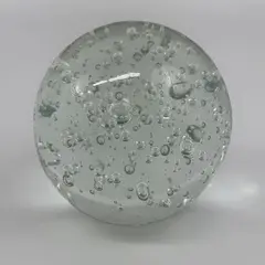 Round Clear 3.5 Inch Glass Art Bubble  Paperweight 