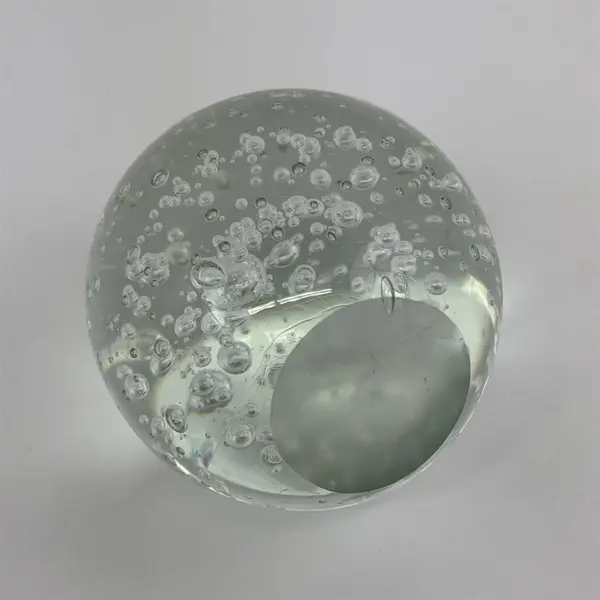 Round Clear 3.5 Inch Glass Art Bubble  Paperweight 