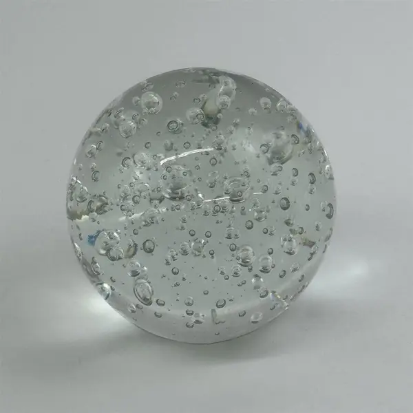Round Clear 3.5 Inch Glass Art Bubble  Paperweight 