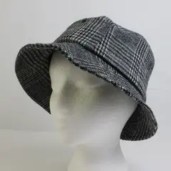 David and Young Unisex Blue/Gray Plaid Tweed Bucket Hat