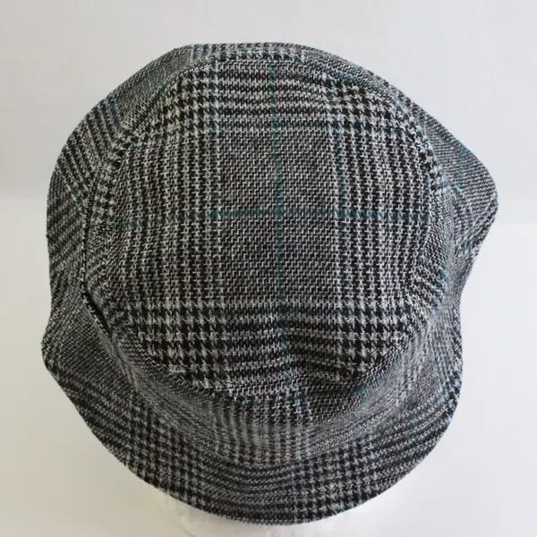David and Young Unisex Blue/Gray Plaid Tweed Bucket Hat