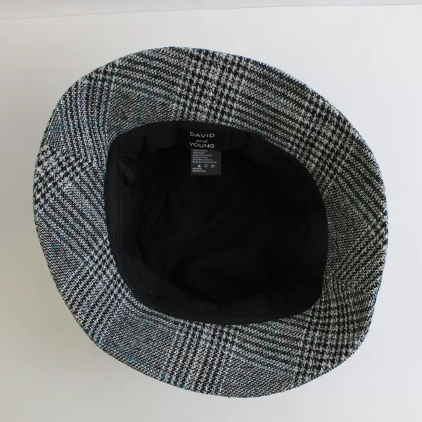 David and Young Unisex Blue/Gray Plaid Tweed Bucket Hat