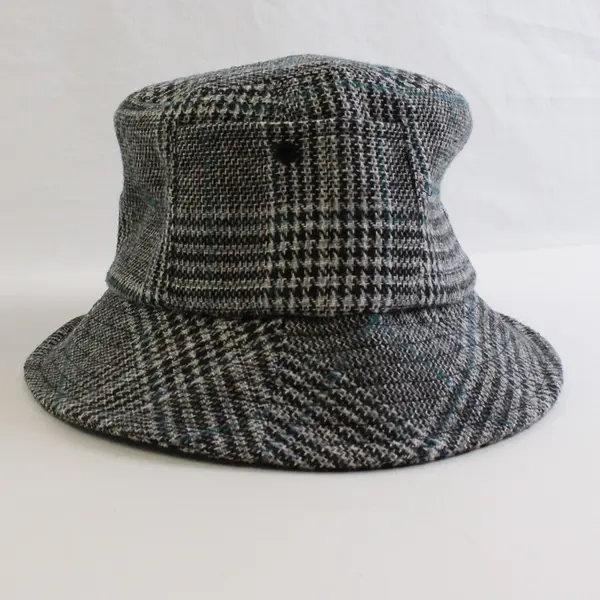 David and Young Unisex Blue/Gray Plaid Tweed Bucket Hat