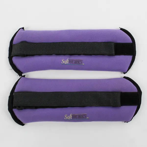 Set of 2 SoftWorks Purple Wrist and Ankle Weights 1 lb Each