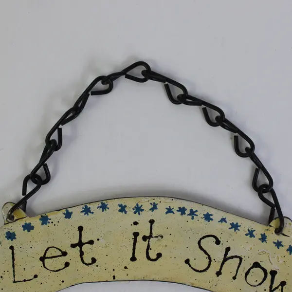 Vintage "Let It Snow" Snowman Metal Wall-Hanging, 11" Tall 