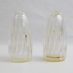 Lot Of 2 Unbranded Clear Glass Salt And Pepper Shakers 3.75" Tall