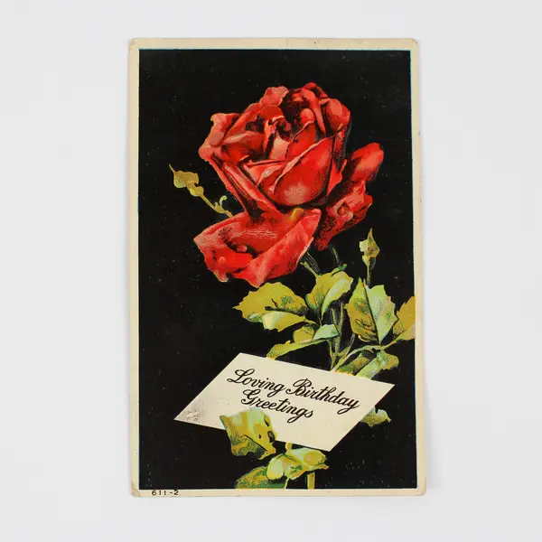 Vintage Loving Birthday Greetings Rose Postcard 1910 St Louis Missouri 