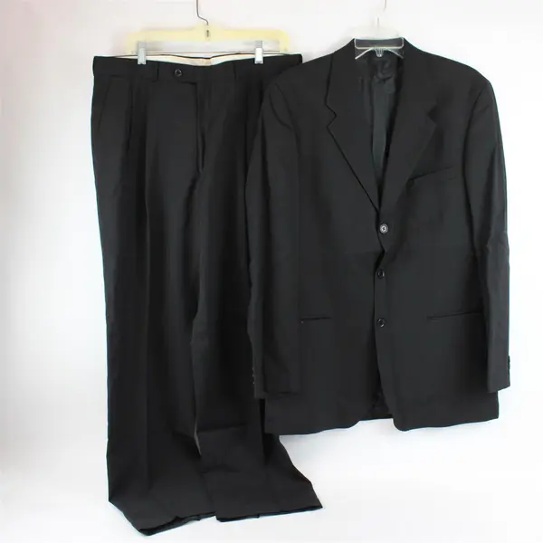 Jean-Paul Germain 40 & 38x33 Black 100% Wool Suit Jacket & Matching Pants