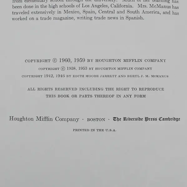 Vintage El Camino Real Book 1, 3rd Ed. 1960 HC Spanish Instruction