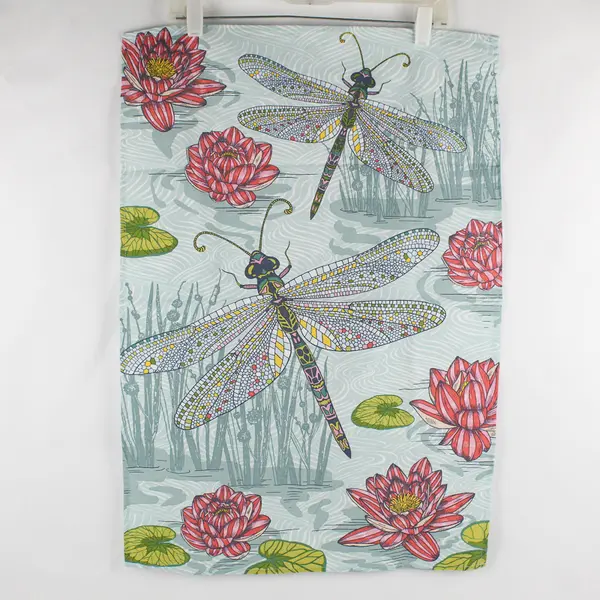 Ulster Weavers Multicolor Dragonfly Pond Cotton Tea Towel