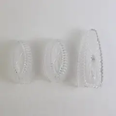 Lot Of 3 Princess House Highlights Pattern Clear Glass 2 Spoon & 1 Knife Holder