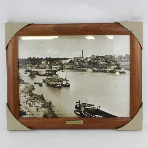 Framed Print Boats On the Savo River Belgrade Serbia New 14.5" x 18.5"