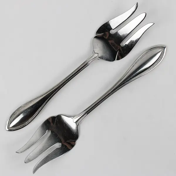 Lot of 10 Oneida Silver Arbor Meat Forks Stainless Flatware