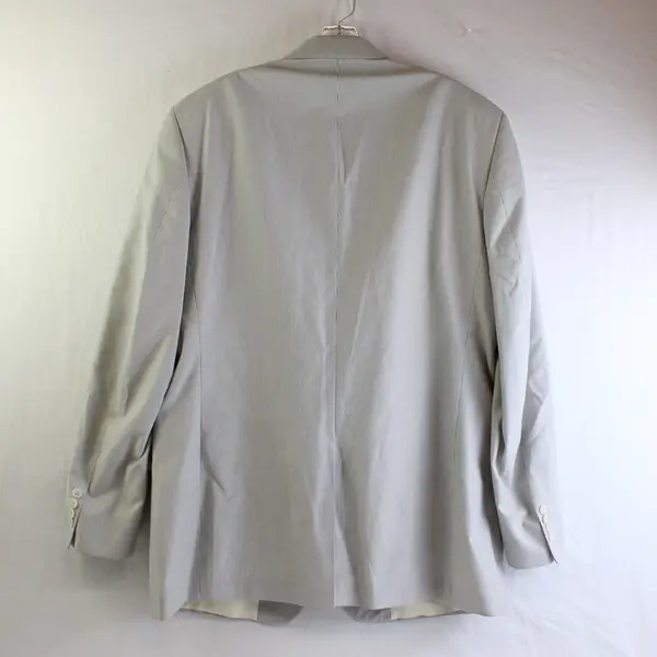 Nautica Men's 44L White & Gray Modern Fit Pinstripe Suit Jacket